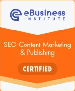 SEO Content Marketing Badge Certified eBusiness Institute for Ridge Web Solutions
